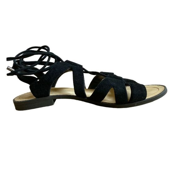 Rebecca Minkoff Women's Gladiator Lace Up Sandals 7 Black Suede Greyson Ghillie - Picture 9 of 16